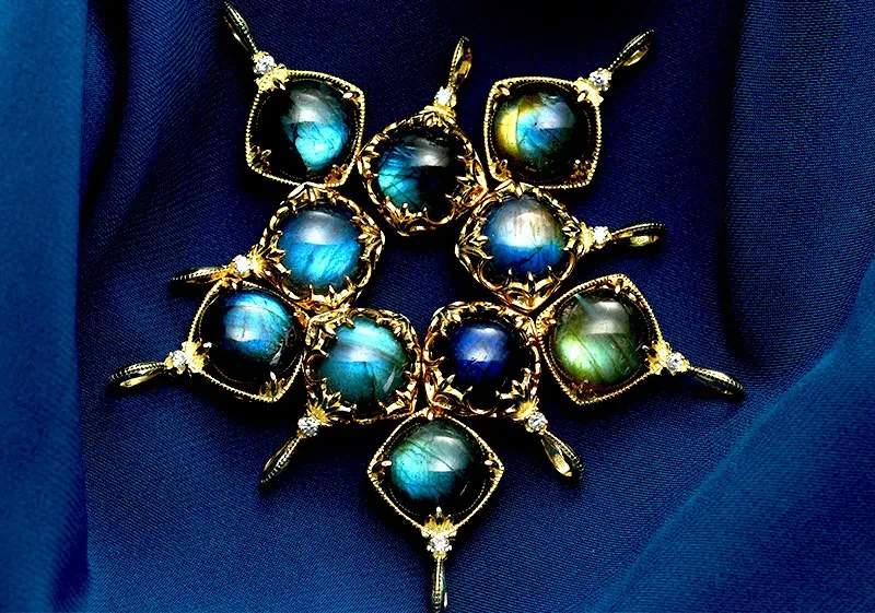 Natural blue labradorite necklace