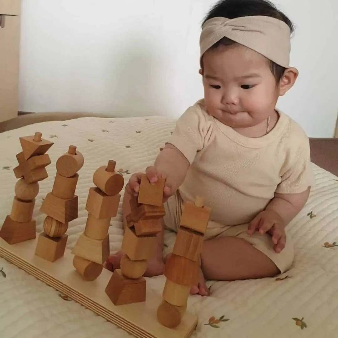 Children's Beech Building Block Decoration Toy