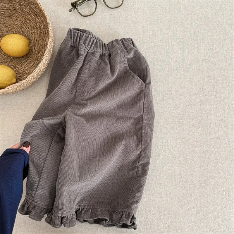 Children's Ninth Girls Corduroy Casual Pants