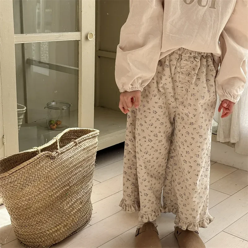 Children's Ninth Girls Corduroy Casual Pants