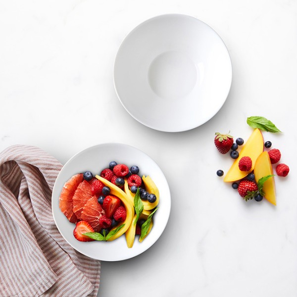 White Coupe Glass Noodle Bowl 18cm - Wiltshire