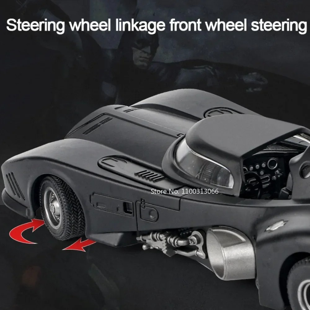 1/24 1989 Batmobile Alloy Car Model  Metal Diecast Simulation Vehicle with Light and Sound