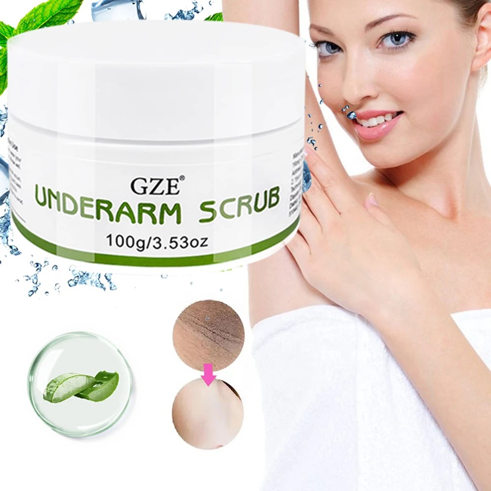GZE Underarm Scrub with Peppermint, Aloe Vera, and Walnut Shell Powder