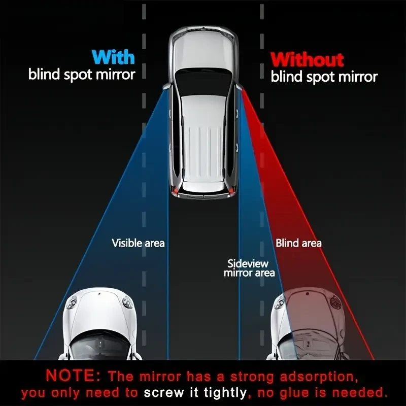 1 Set / 4pcs (2 360-Degree Adjustable Car Blind Spot Mirrors + 2 Anti-Fog Film)