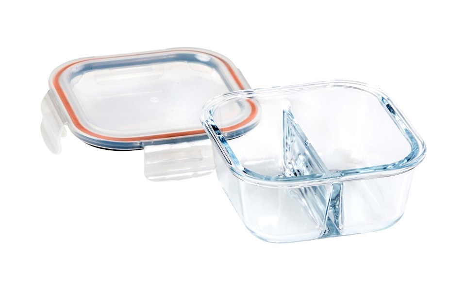 Square Glass Container with 2 Dividers 500ml - Wiltshire