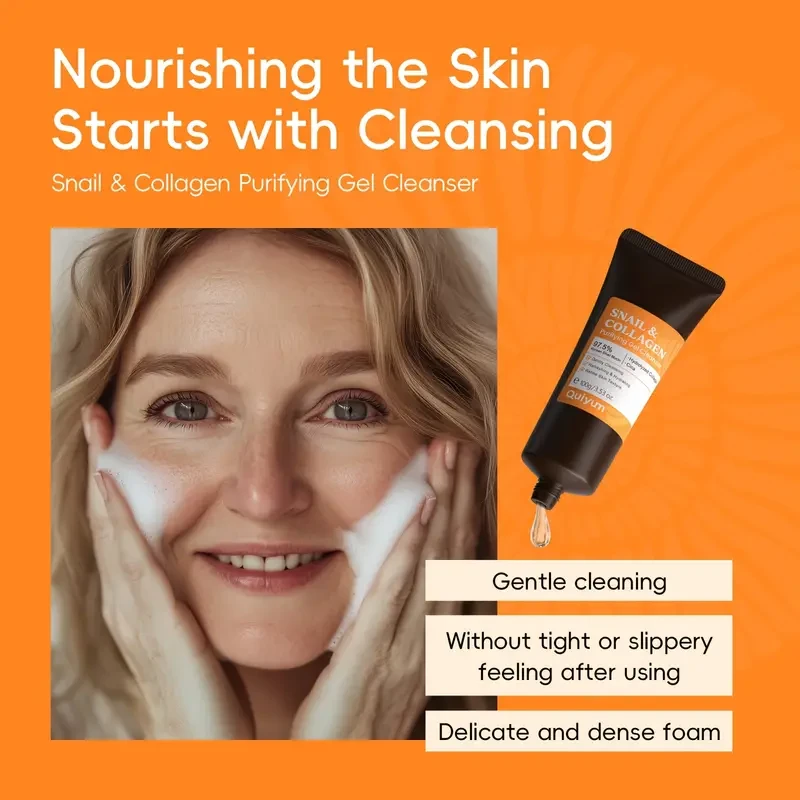 Quiyum Snail & Collagen Gel Cleansser 3.53oz