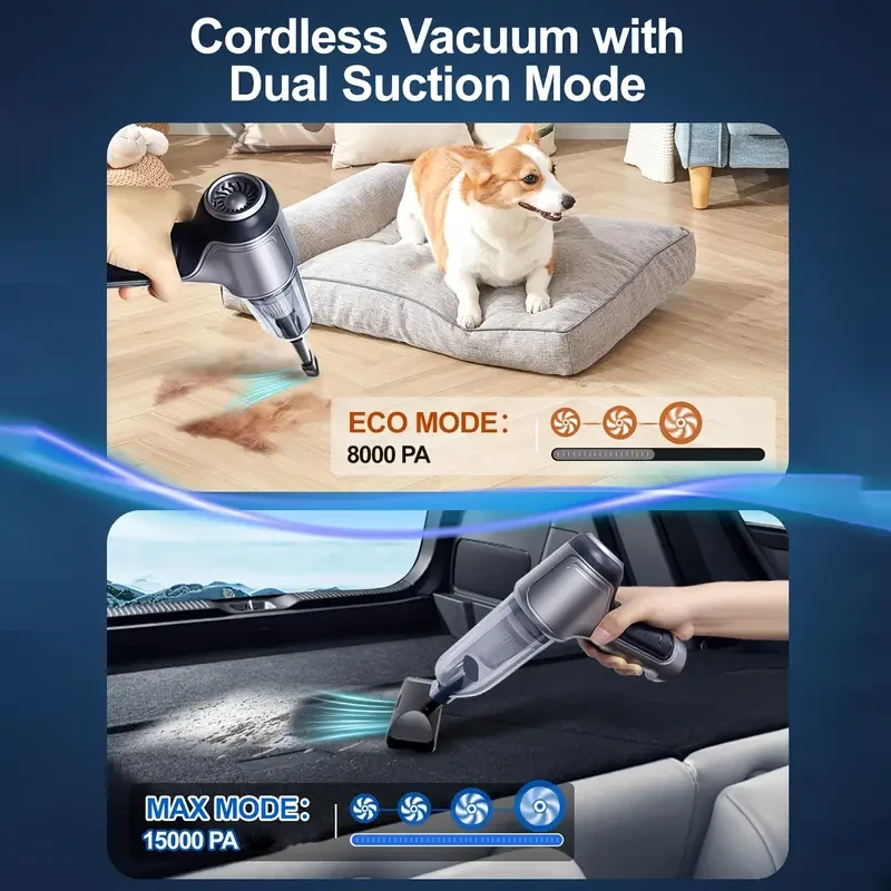 QILIEASY Cordless Handheld Vacuum Cleaner 80W High-Power 2-in-1 Blower & Sweeper