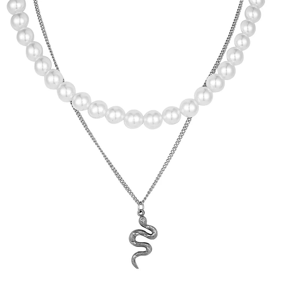 Double-layer Pearl Sweater Chain For Men And Women