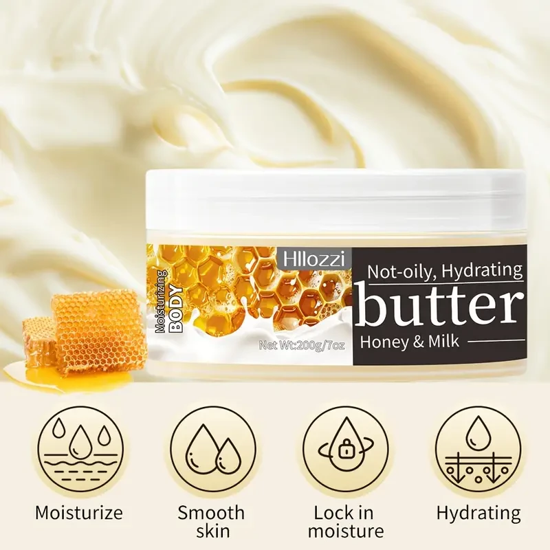 Hllozzi Honey & Milk Hydrating Body Butter, 7oz