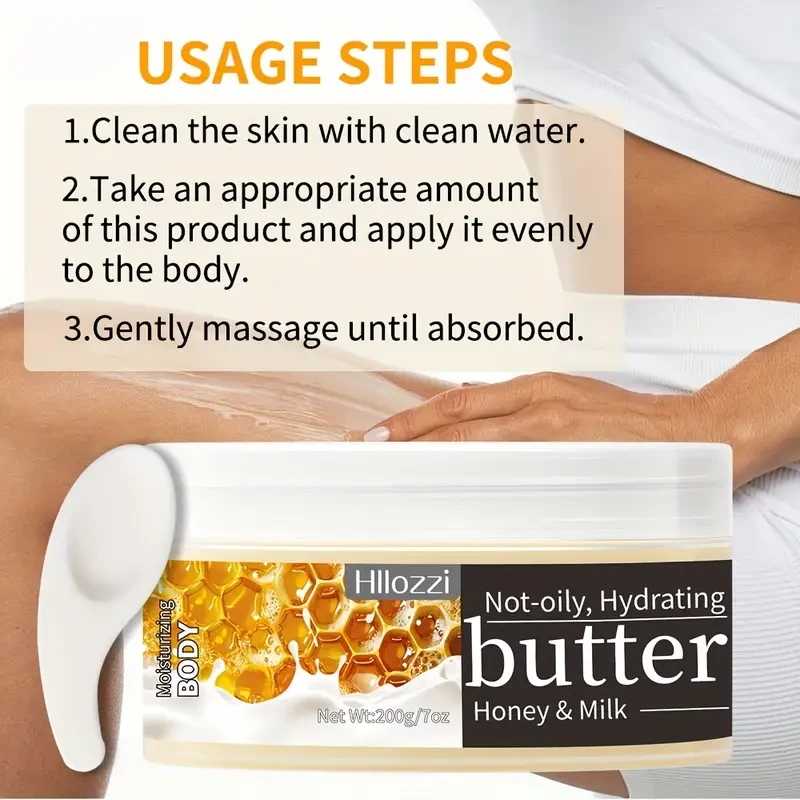 Hllozzi Honey & Milk Hydrating Body Butter, 7oz