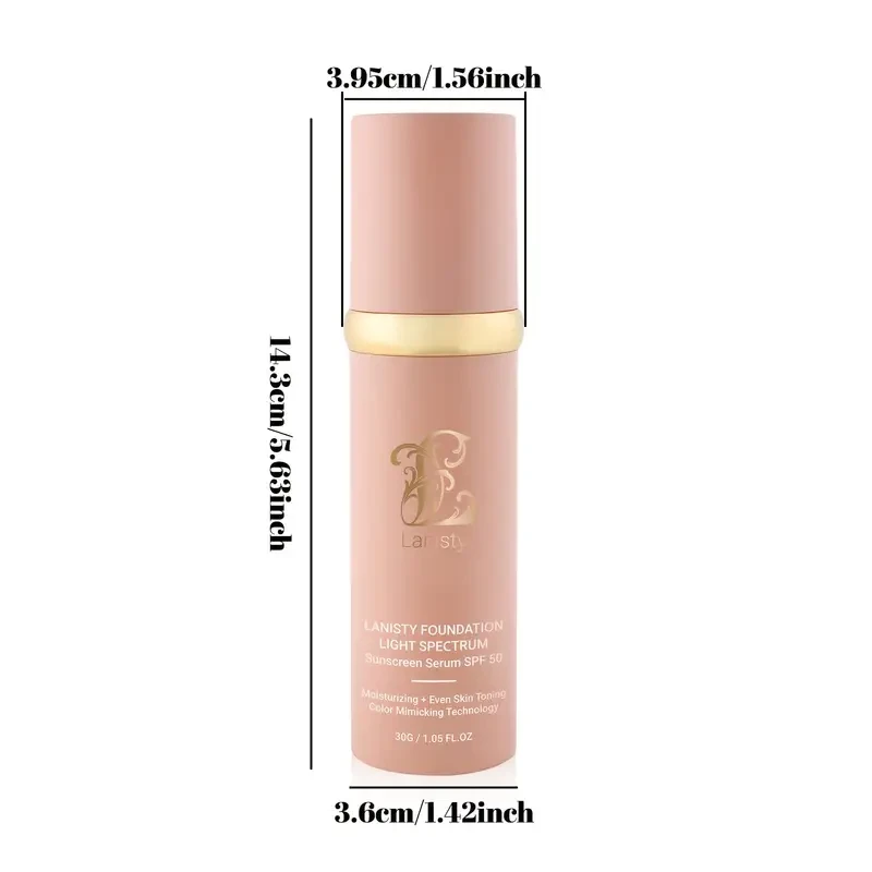 2-Pack Laiistry 4-in-1 Liquid Foundation, Concealer, Long-Lasting Full Coverage