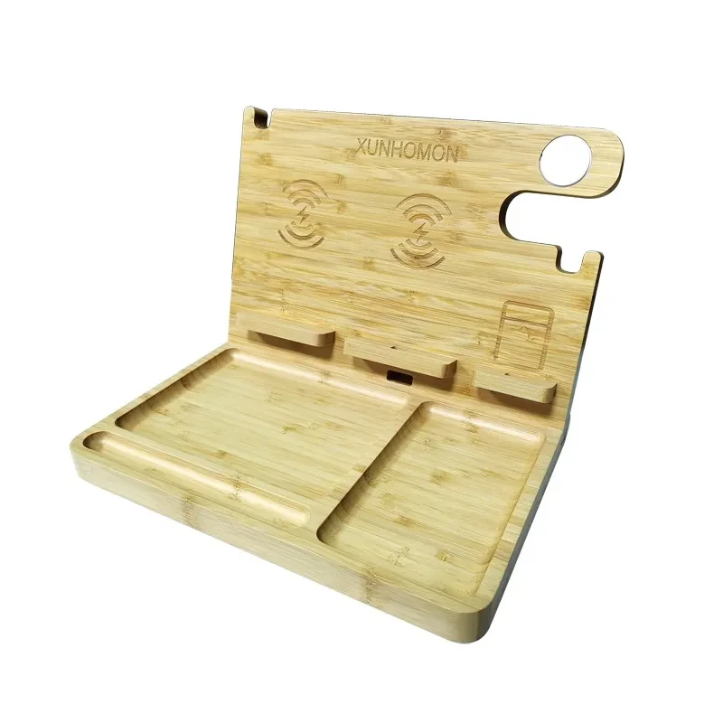 Multifunctional Bamboo Wireless Charger Bracket