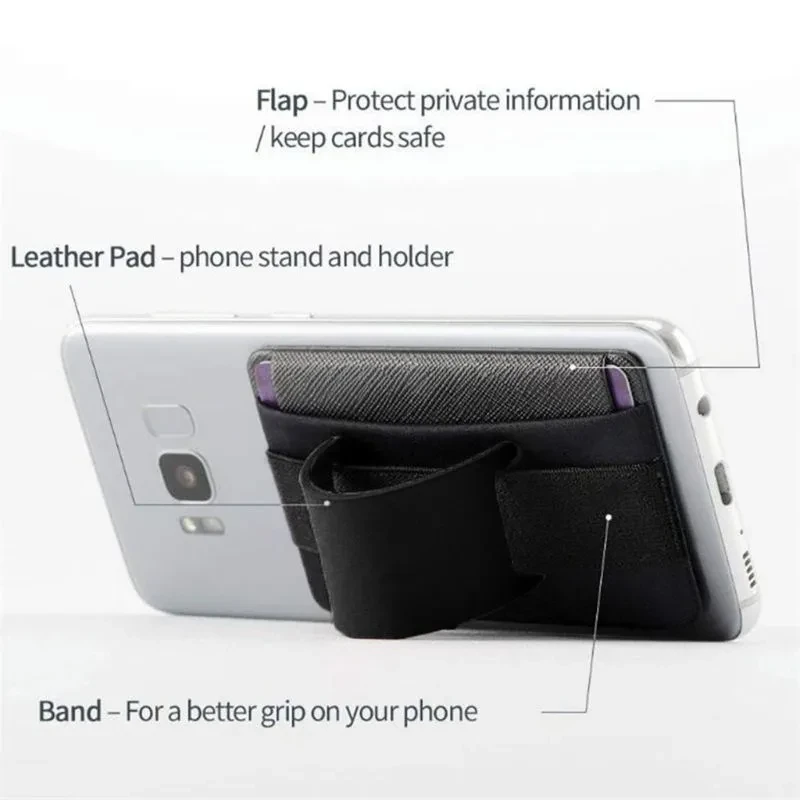 Lycra phone back sticker card holder bracket Lycra