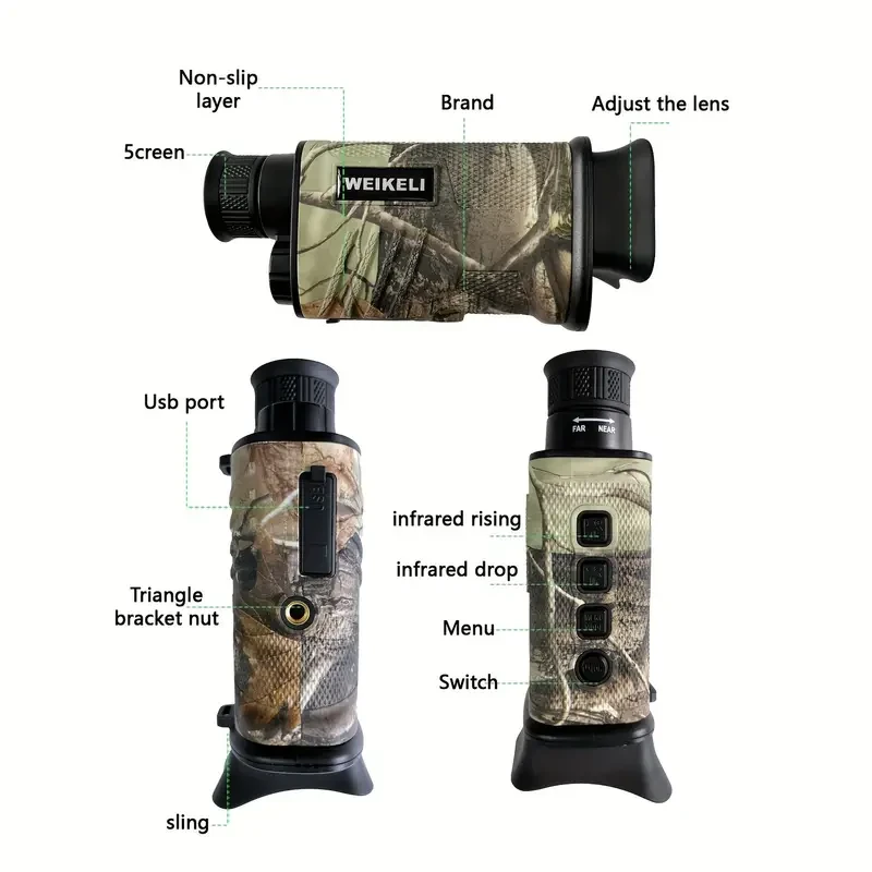 WEIKELI 2.5K HD Camo Infrared Night Vision Monocular