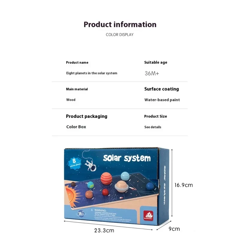 Children's Solar System Eight Planets Cognitive 3D Three-dimensional Puzzle Toy