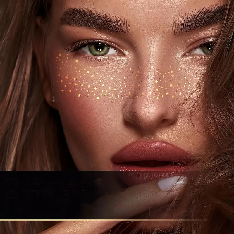 Makeup Patches - Golden - Face Glitter Makeup Speckles