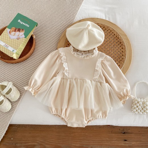 Baby Trendy Mesh Princess Baby's Gown