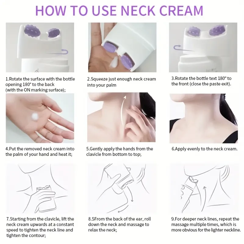 ILISYA Neck Firming Cream with V-Shape Roller