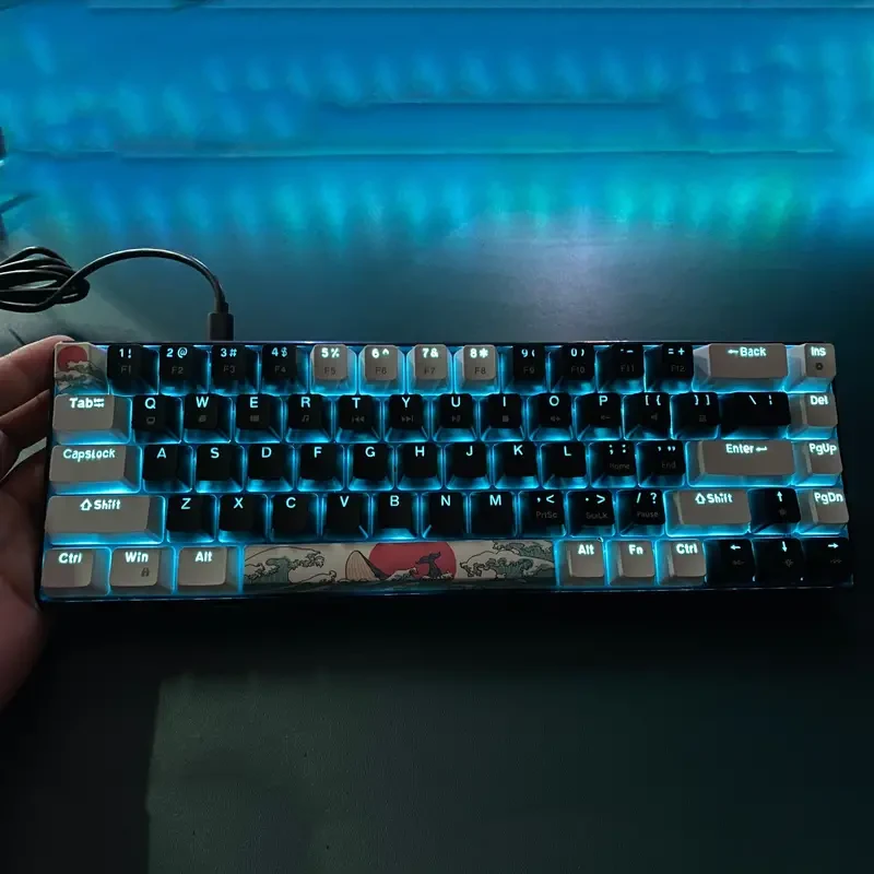 Mechanical Gaming Keyboard, Ice Blue LED Backlit Compact