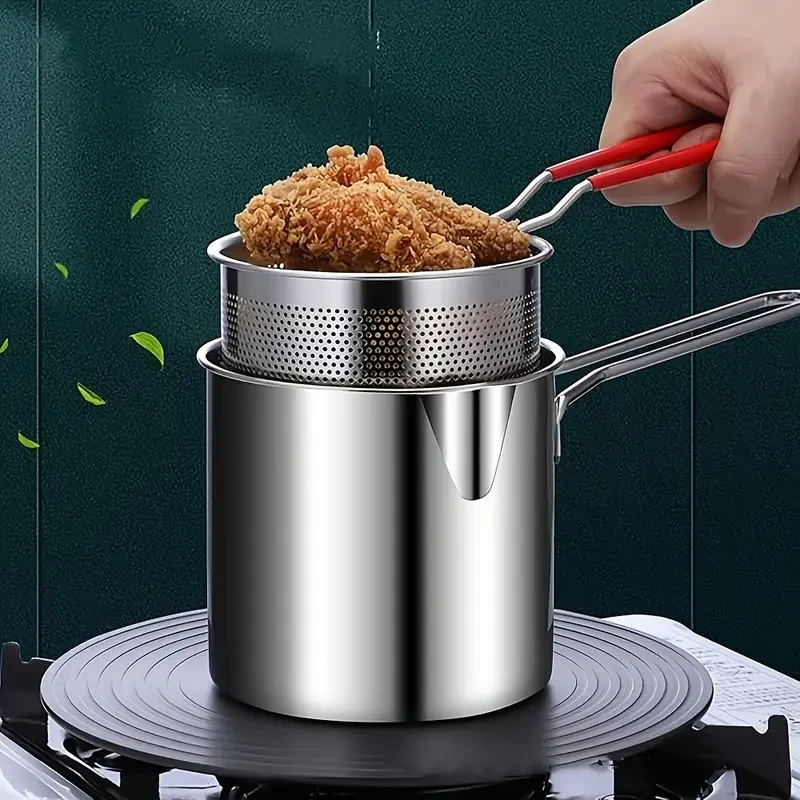 SENBOWE Stainless Steel Deep Fryer with Perforated Basket