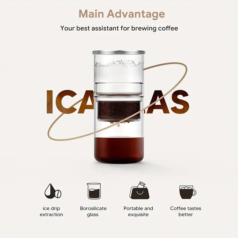 300ml High-Borosilicate Glass Cold Brew Coffee Dripper with Ice