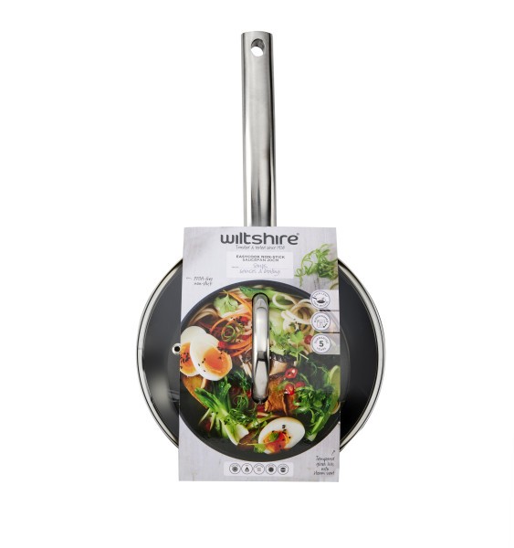 Easycook Blue Non-stick Induction Saucepan 20cm|2.17l with glass lid - Wiltshire
