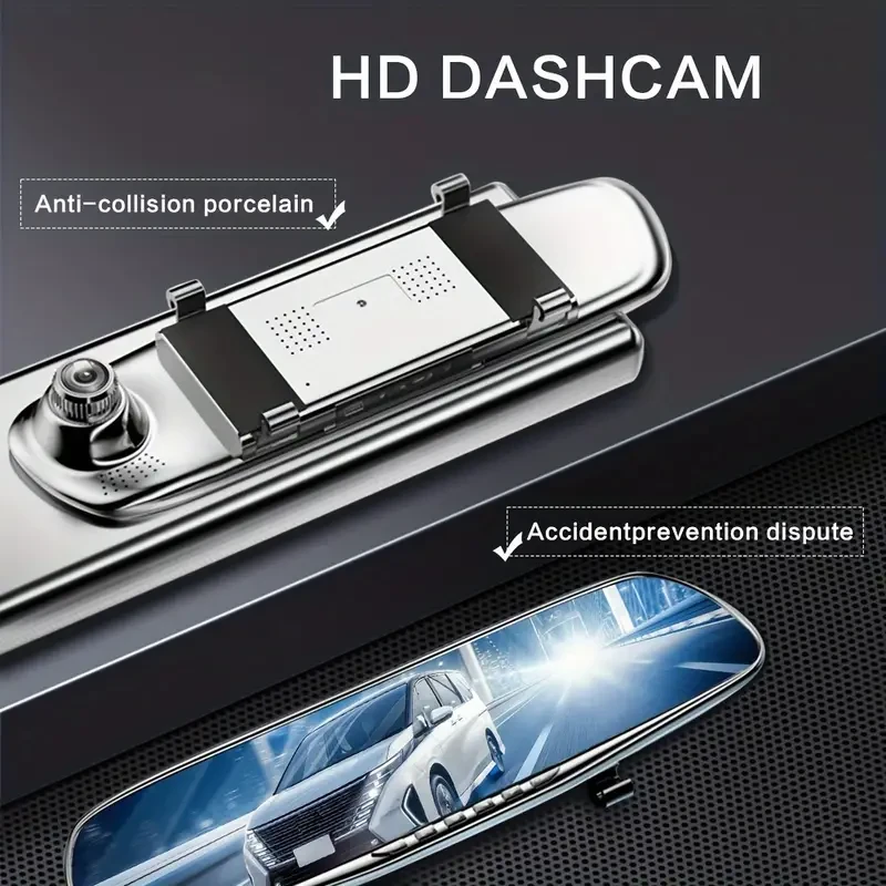 Yixingjia Car Driving Recorder Vehicle Front and Rear Dual Camera Recording Reversing Image HD Night Vision Wide Angle Installation Simple Mirror