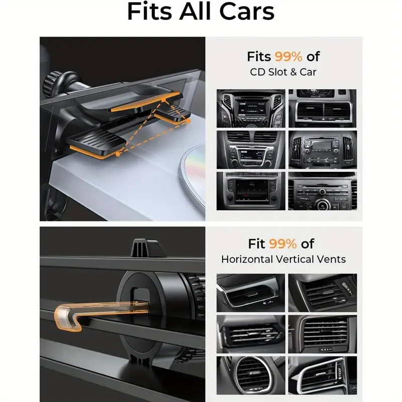 LISEN 3-in-1 Adjustable CD Phone Holder for Car