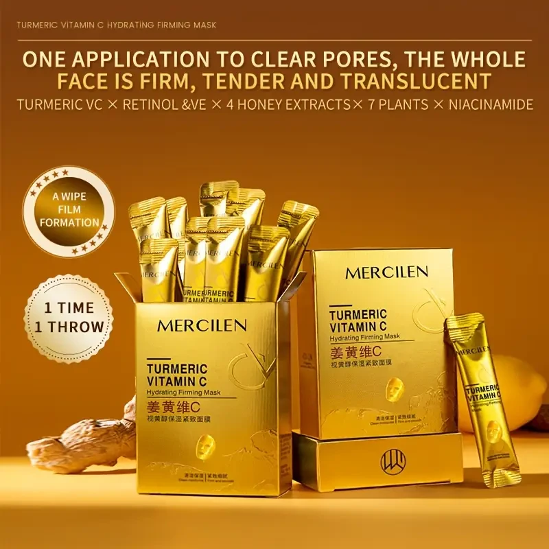 MERCILEN Turmeric Vitamin C Hydrating Firming Mask, 6g*10pcs