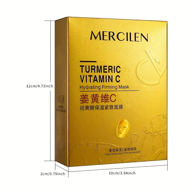 MERCILEN Turmeric Vitamin C Hydrating Firming Mask, 6g*10pcs