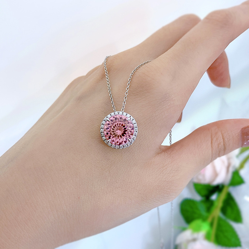 Fireworks Necklace High Carbon Diamond Pendant