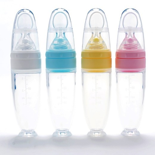 Silica Gel Sucker Rice Paste Bottle Nano Silver Baby