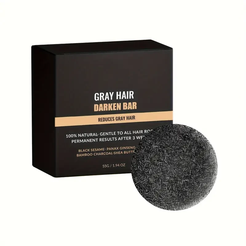 2-in-1 Darkening Hair & Beard Shampoo Bar with Rich Lather