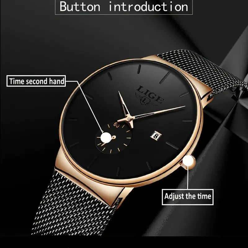 LIGE Fashion Women's/Men's Watch Top Brand