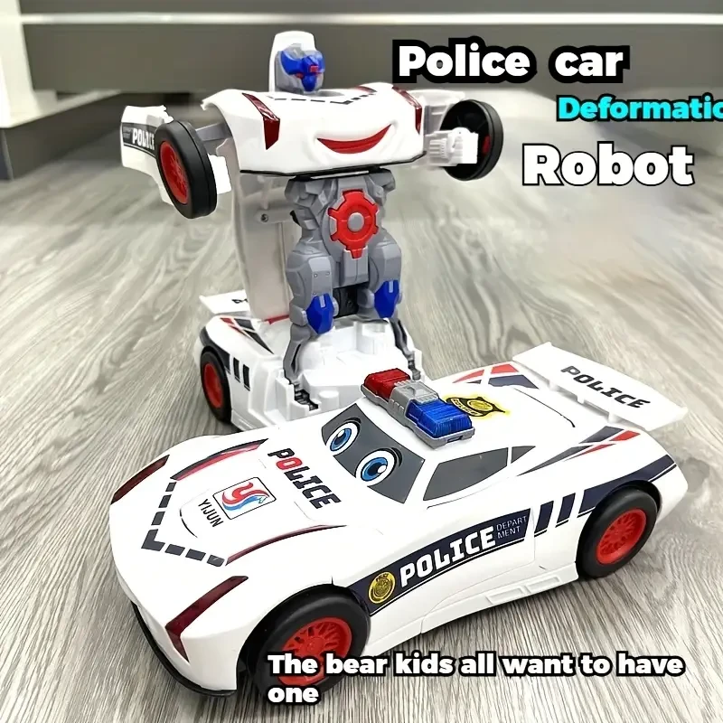 Deformation Electric Police Car with Lights and Music