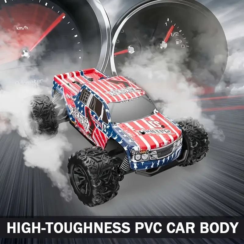 1:20 Scale Red and Blue Patriotic Design 4x4 Remote Control Truck