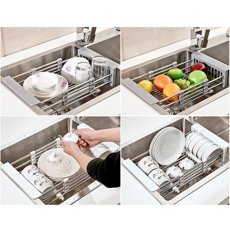 New Kitchen Sink Accessories Hanging Pp Basket Drain Basket Plastic Storage Filter Basket Wash Basin Dish Rack