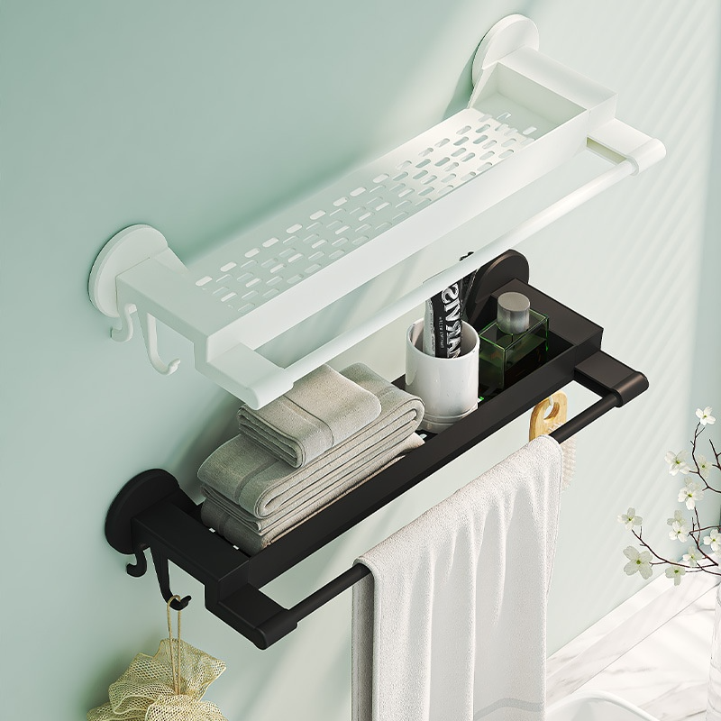 Bathroom Storage Rack Plastic Punch-free Bath Towel Rack