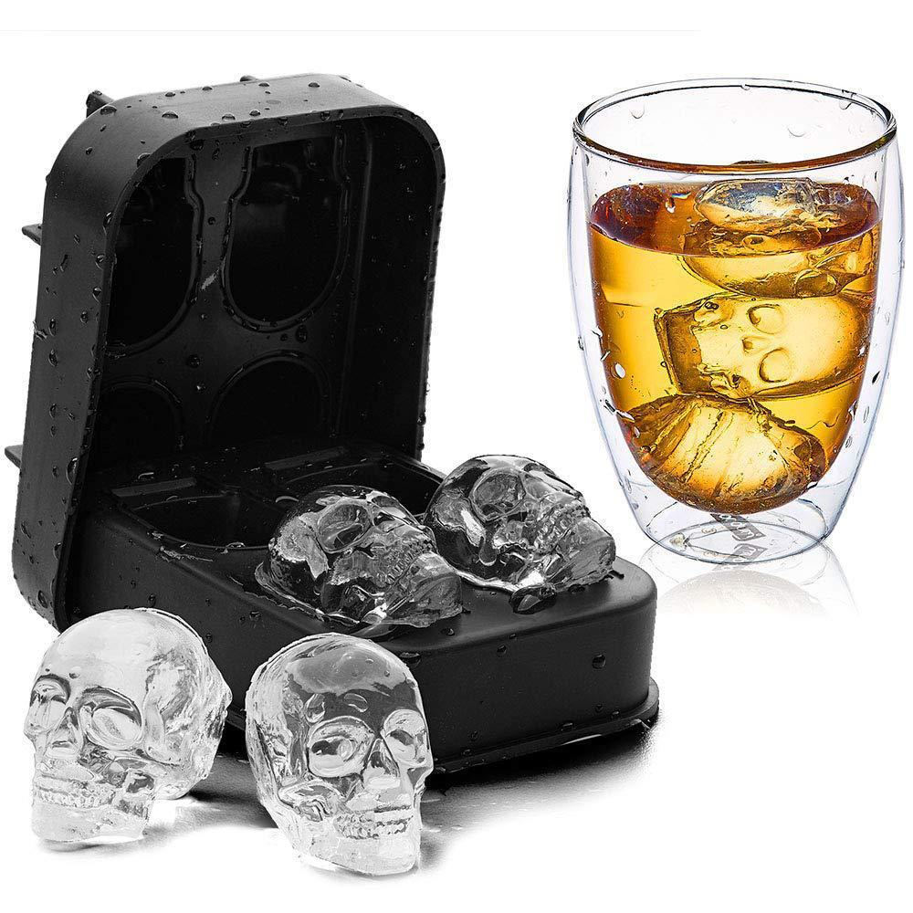 Skull Ice Tray Mold Silicone Ice Box Ice Cube Mold Bar DIY Mold Kitchen Bar Ice Making Tools Ice Cream Ice Cube Molds