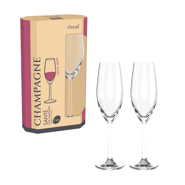 Eco Sante' Flute Glass 210ml - Set 2 - Ocean