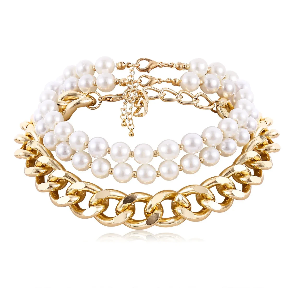 Geometric Imitation Pearl Necklace