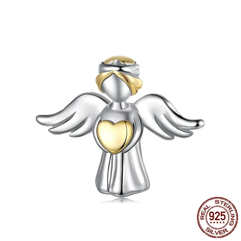 Sterling Silver Gold-plated Angel Guardian Beads