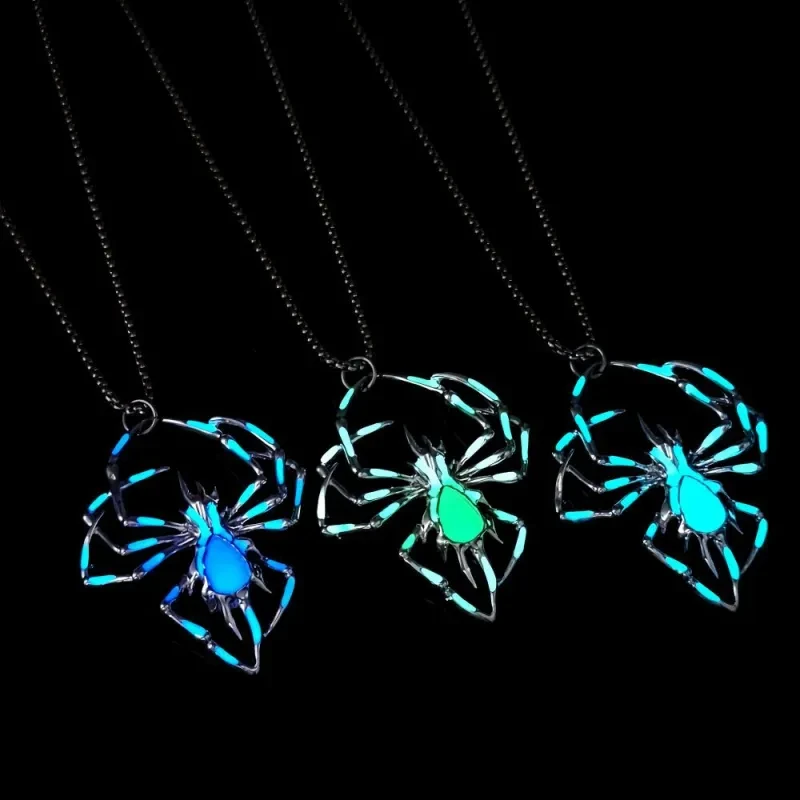 Halloween Creative Stereo Luminous Spider Necklace Jewerly