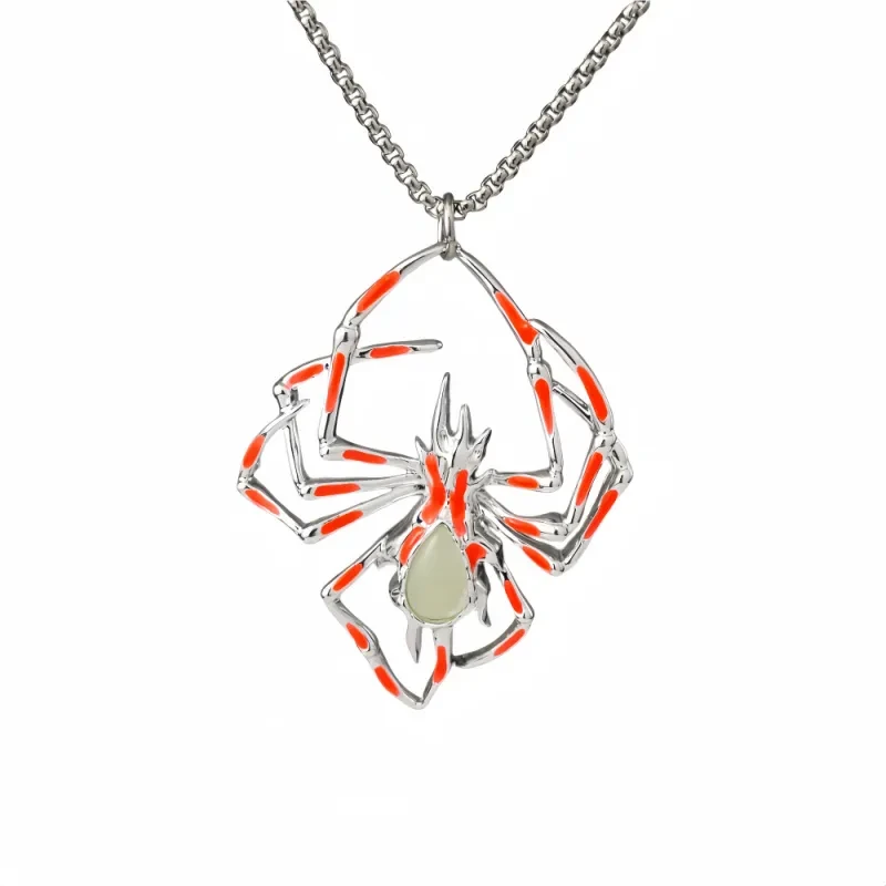 Halloween Creative Stereo Luminous Spider Necklace Jewerly