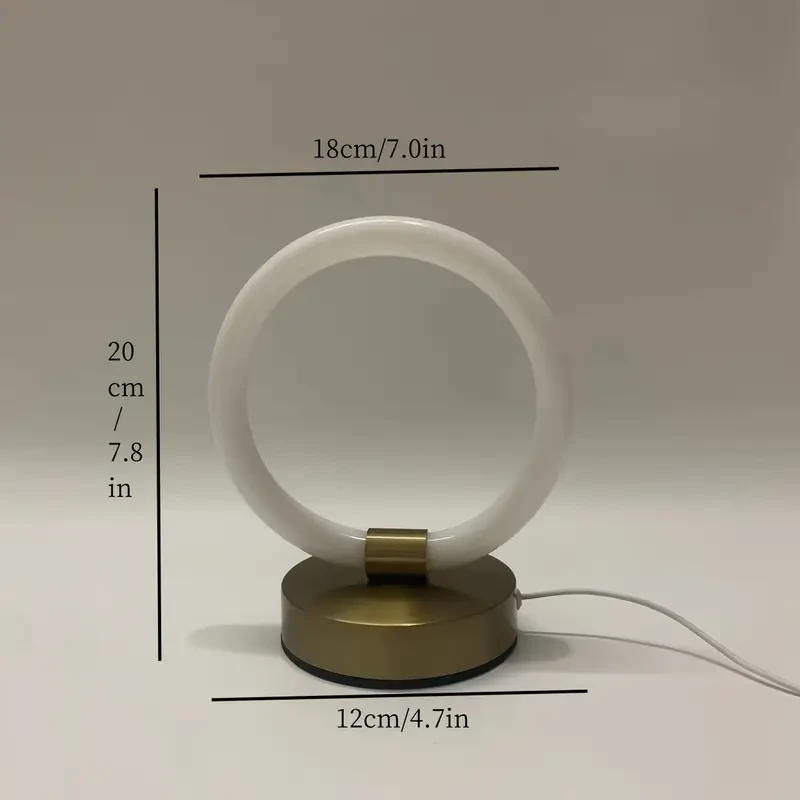 Modern LED Desk Lamp with Halo Design | USB Powered | 3-Color Dimming | Metal & Aluminum Base
