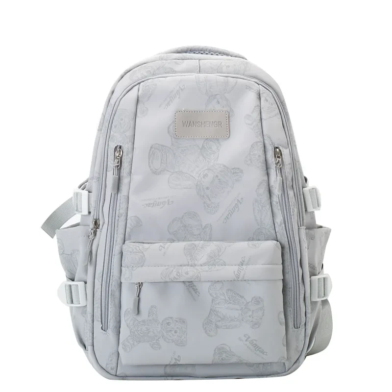 Cute Bears Print Backpack Fashion Versatile Large Capacity Travel Bags Women