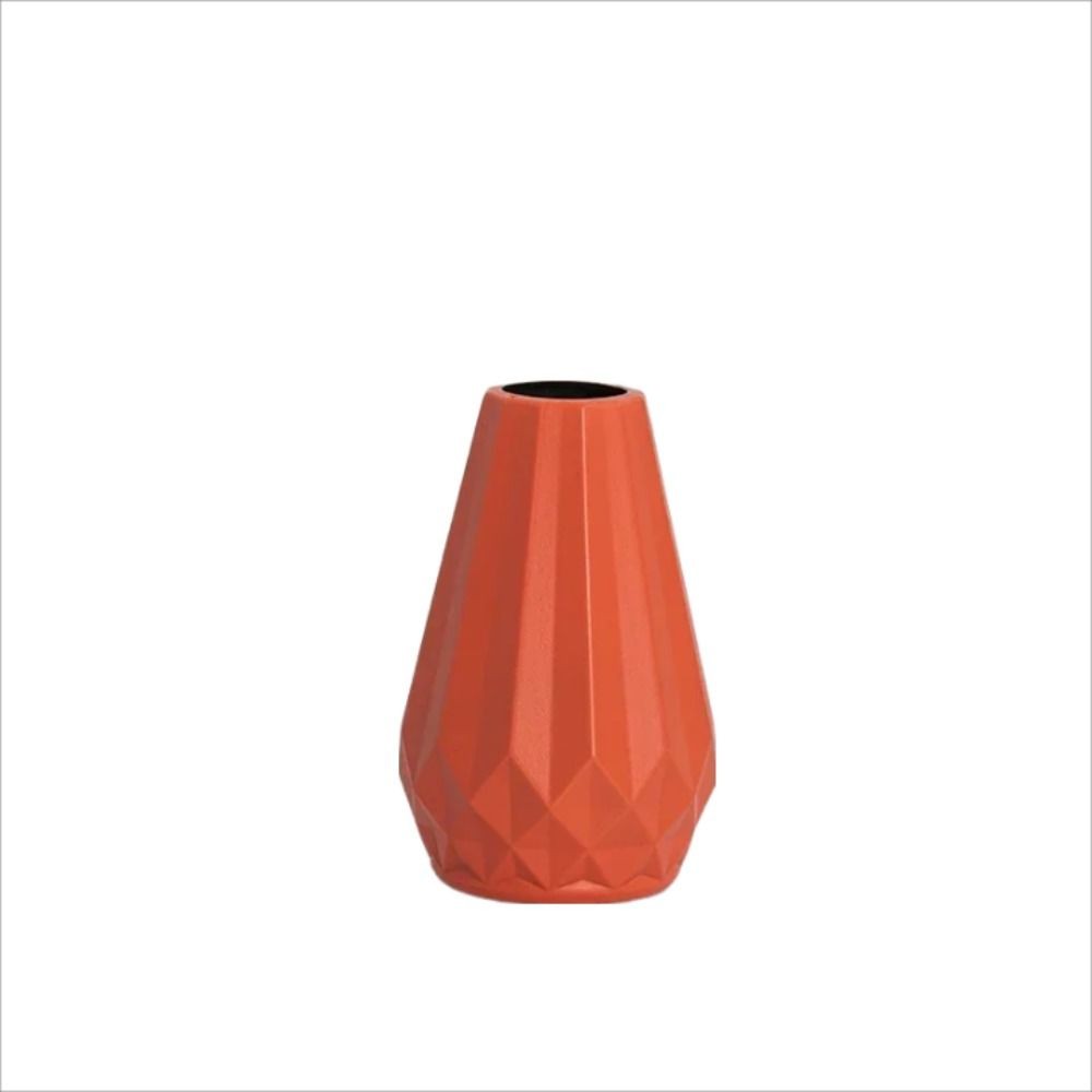 Diamond Shaped Flower Vase - Fashion Imitation Ceramic Plastic Flower Pot, Nordic Style Modern Flower Arrangement for Living Room