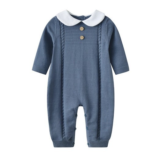 Spring And Autumn Doll Collar Twist Knitted Romper