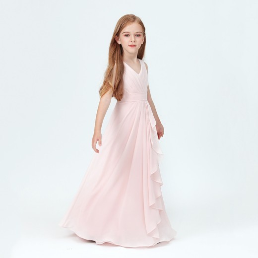 Spring Medium And Large Children Chiffon Sleeveless Children's Full Dress