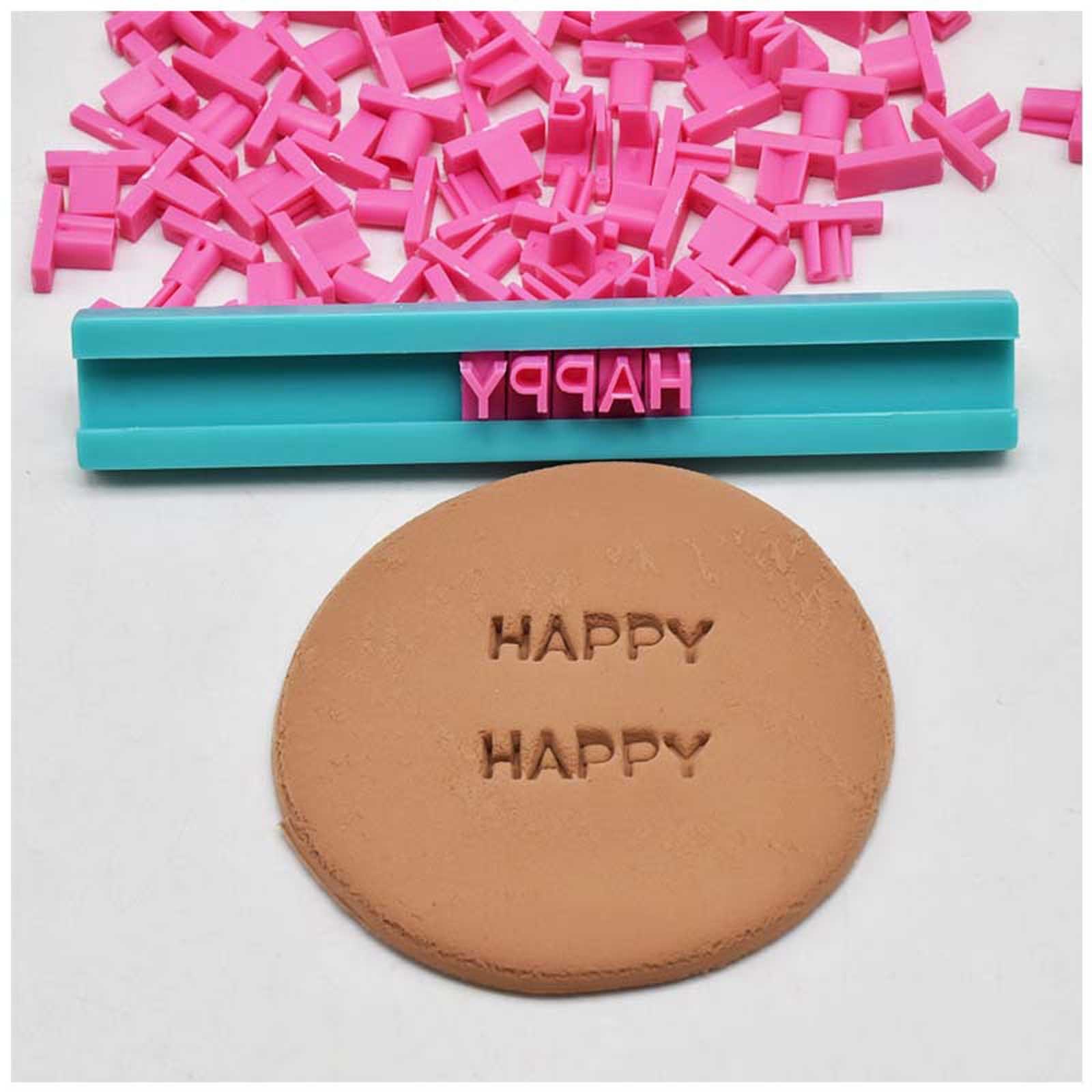 1 Set Alphabet Number Symbols Letter Clay Stamp Impress Embosser - Cookie Press Stamps for Printing Names, Ceramic Pottery Tools